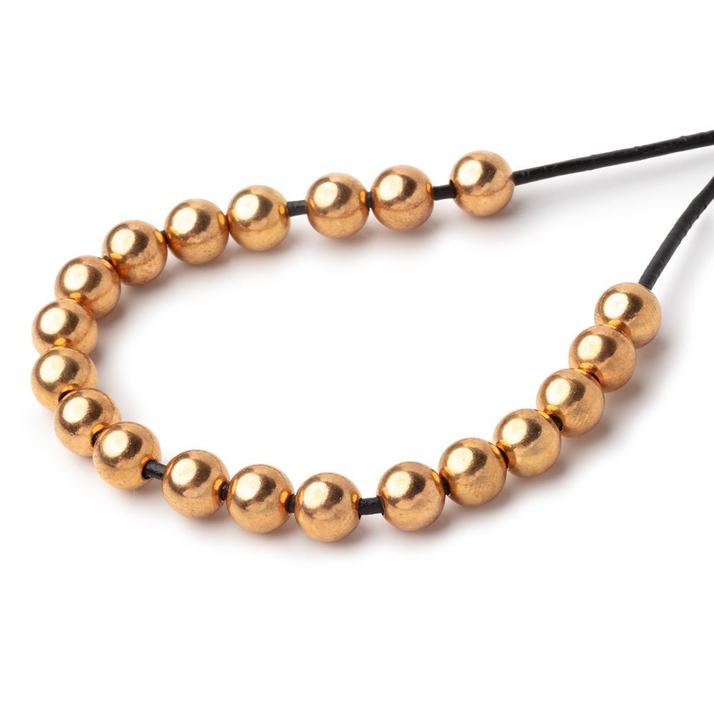 6mm Brass Plain Large Hole Rounds Set of 20 beads (ONLINE ORDER ONLY)