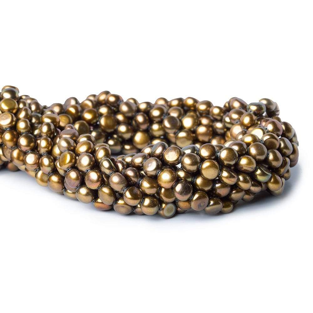 6mm Bronze Button Freshwater Pearls 15.5 inch 60 pieces (ONLINE ORDER ONLY)