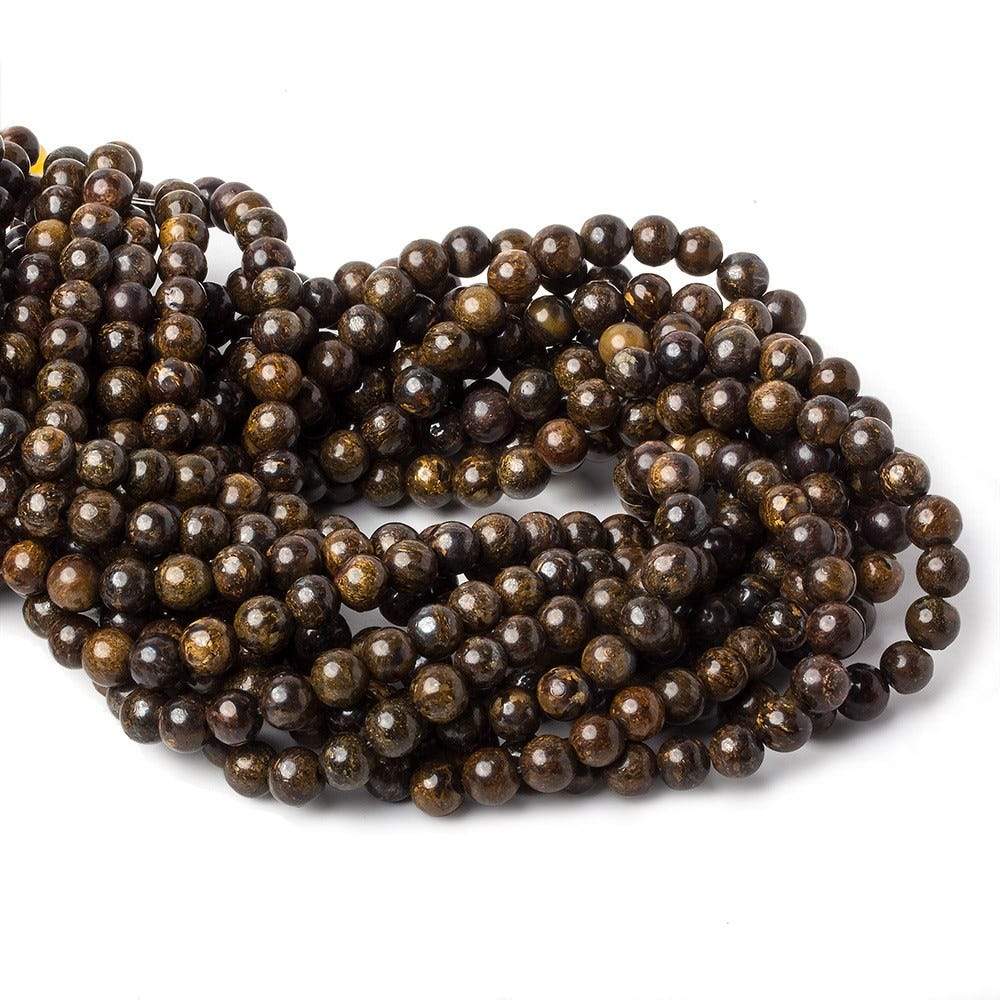 6mm Bronzite plain round beads 15 inch 68 pieces (ONLINE ORDER ONLY)
