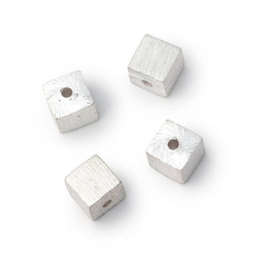 6mm Brushed Cube Bead Set of 4 (ONLINE ORDER ONLY)