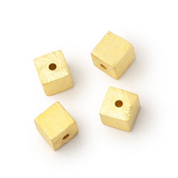 6mm Brushed Cube Bead Set of 4 (ONLINE ORDER ONLY)