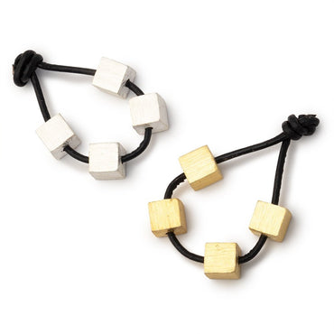 6mm Brushed Cube Bead Set of 4 (ONLINE ORDER ONLY)