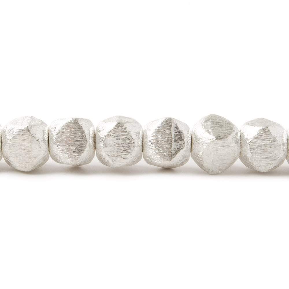 6mm Brushed Faceted Nugget Beads 8 inch 34 pieces (ONLINE ORDER ONLY)