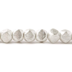 6mm Brushed Faceted Nugget Beads 8 inch 34 pieces (ONLINE ORDER ONLY)