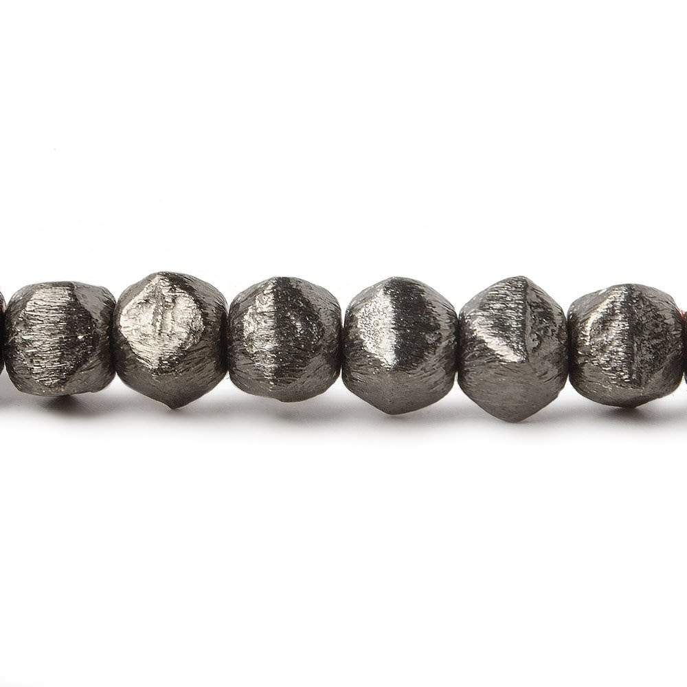 6mm Brushed Faceted Nugget Beads 8 inch 34 pieces (ONLINE ORDER ONLY)