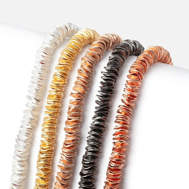 6mm Brushed Wavy Disc Spacers 8 inch 190 Beads (ONLINE ORDER ONLY)