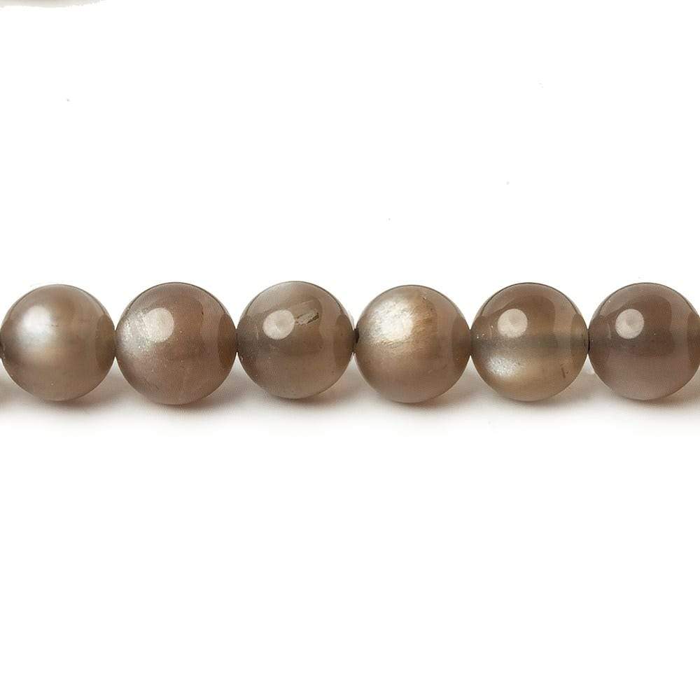 6mm Chocolate Brown Moonstone Plain Rounds 16 inch 69 beads AA (ONLINE ORDER ONLY)
