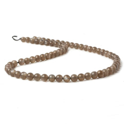 6mm Chocolate Brown Moonstone Plain Rounds 16 inch 69 beads AA (ONLINE ORDER ONLY)