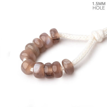 6mm Chocolate Moonstone 1.5mm Large Hole Plain Rondelle Set of 10 (ONLINE ORDER ONLY)