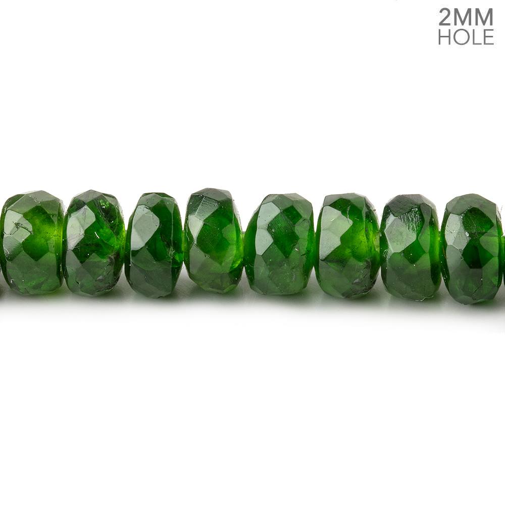 6mm Chrome Diopside 2mm Large Hole Faceted Rondelles 8 inch 49 Beads AAA (ONLINE ORDER ONLY)