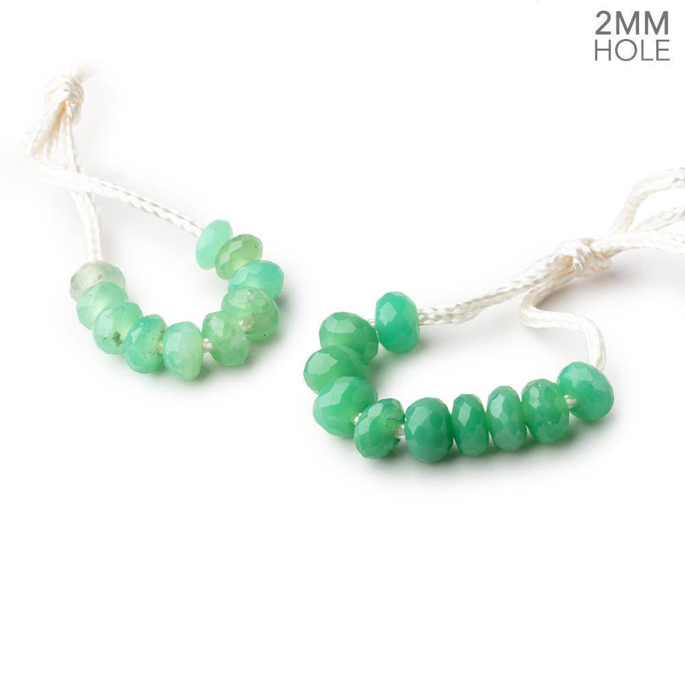 6mm Chrysoprase 2mm Large Hole Faceted Rondelle Set of 10 Beads (ONLINE ORDER ONLY)