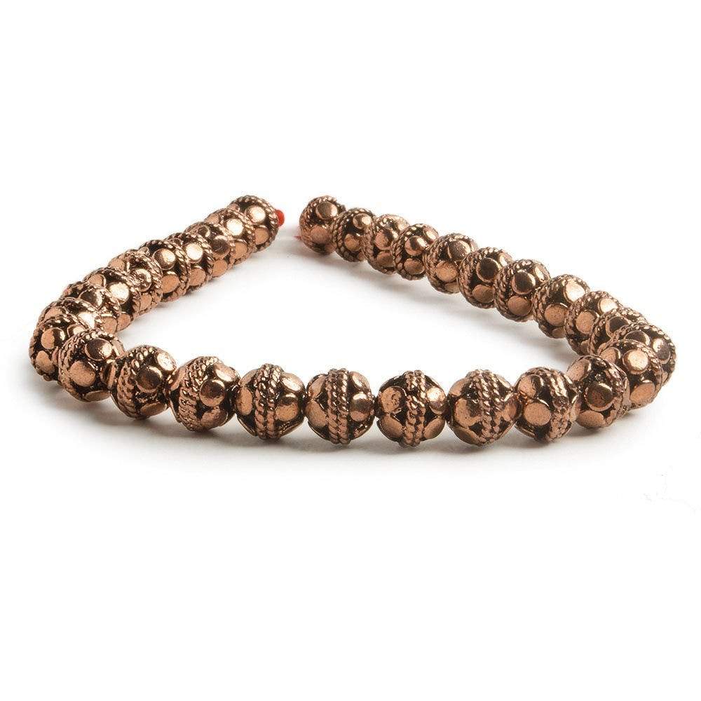 6mm Copper Round Bali Design 8 inch 33 pcs (ONLINE ORDER ONLY)