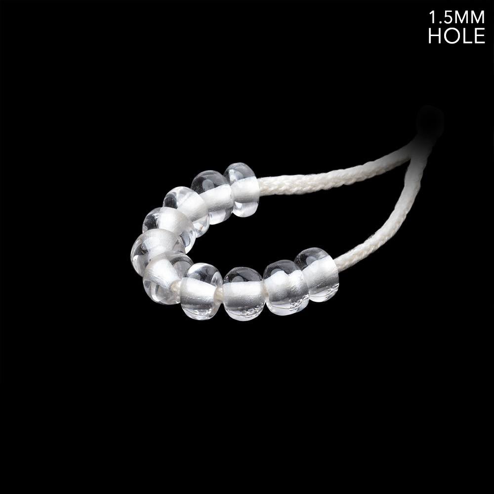 6mm Crystal Quartz 1.5mm Large Hole Plain Rondelle Set of 10 (ONLINE ORDER ONLY)