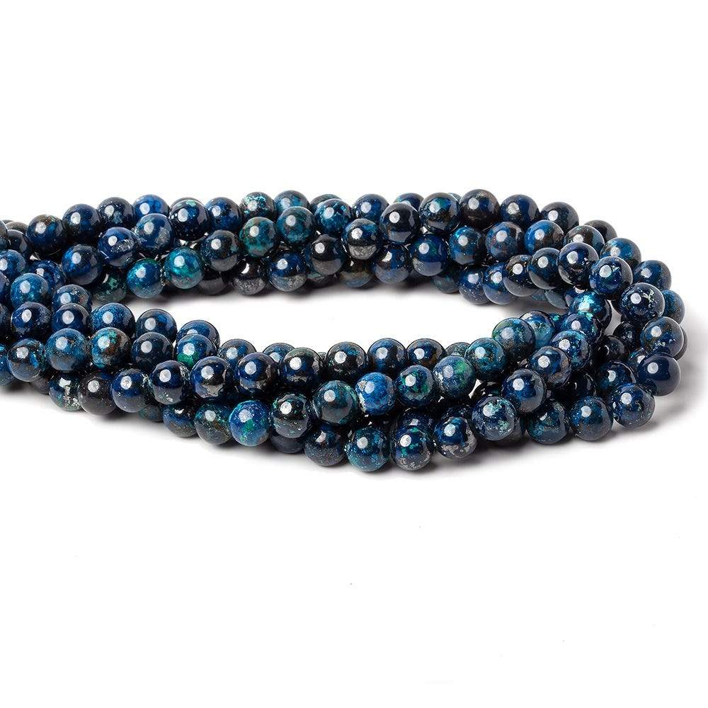 6mm Dark Chrysocolla Plain Rounds 16 inch 67 beads AA (ONLINE ORDER ONLY)