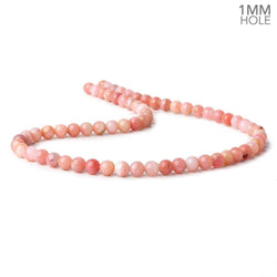 6mm Dark Pink Peruvian Opal plain round large hole beads 16 inch 69 pieces A (ONLINE ORDER ONLY)