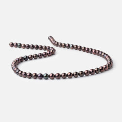 6mm Dark Plum Peacock Off Round Freshwater Pearls 16 inch 70 Beads AA (ONLINE ORDER ONLY)