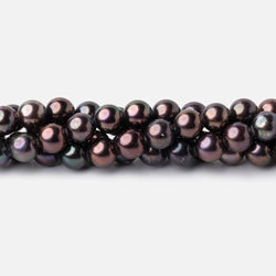 6mm Dark Plum Peacock Off Round Freshwater Pearls 16 inch 70 Beads AA (ONLINE ORDER ONLY)