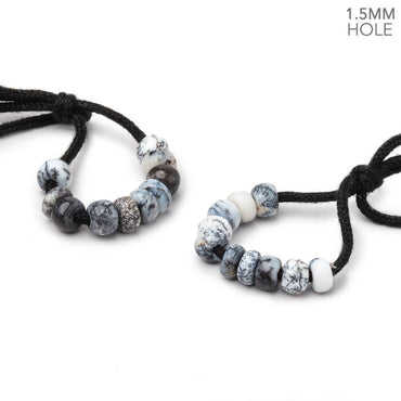 6mm Dendritic Opal 1.5mm Large Hole Plain Rondelle Set of 10 (ONLINE ORDER ONLY)