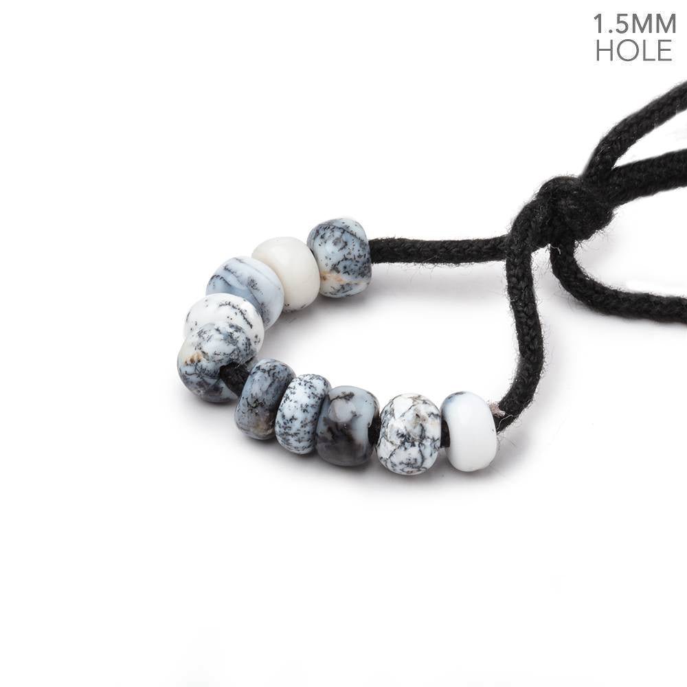 6mm Dendritic Opal 1.5mm Large Hole Plain Rondelle Set of 10 (ONLINE ORDER ONLY)