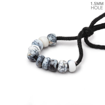 6mm Dendritic Opal 1.5mm Large Hole Plain Rondelle Set of 10 (ONLINE ORDER ONLY)