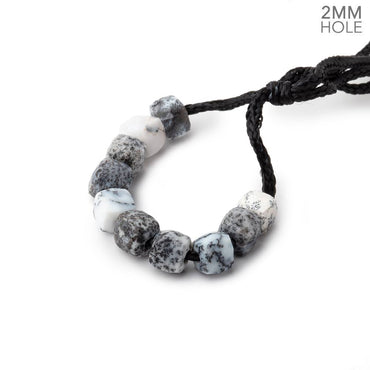 6mm Dendritic Opal 2mm Large Hole Faceted Cube Beads Set of 10 (ONLINE ORDER ONLY)