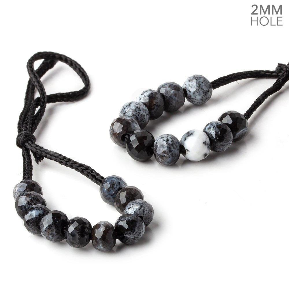 6mm Dendritic Opal 2mm Large Hole Faceted Rondelle Bead Set of 10 (ONLINE ORDER ONLY)