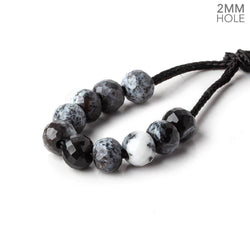 6mm Dendritic Opal 2mm Large Hole Faceted Rondelle Bead Set of 10 (ONLINE ORDER ONLY)