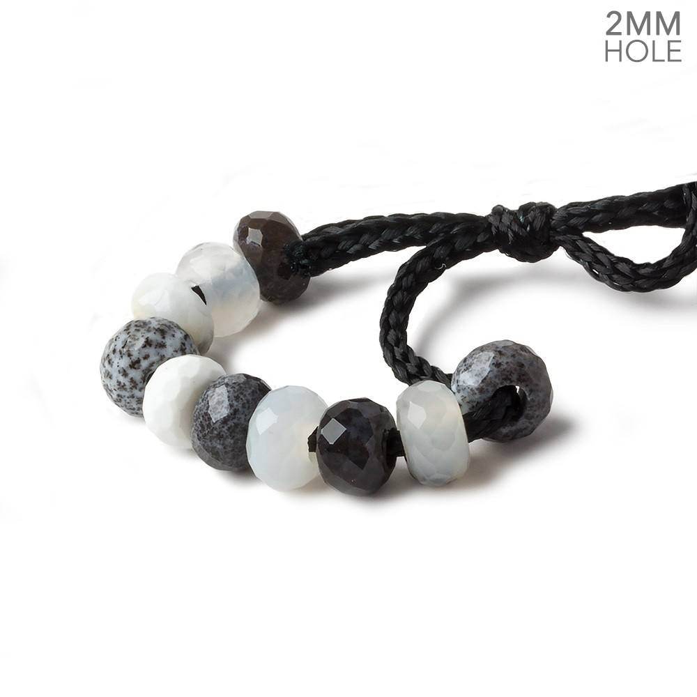 6mm Dendritic Opal 2mm Large Hole Faceted Rondelle Set of 10 Beads (ONLINE ORDER ONLY)