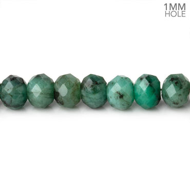 6mm Emerald Faceted Rondelle Beads 16 inch 88 pieces 1mm hole (ONLINE ORDER ONLY)