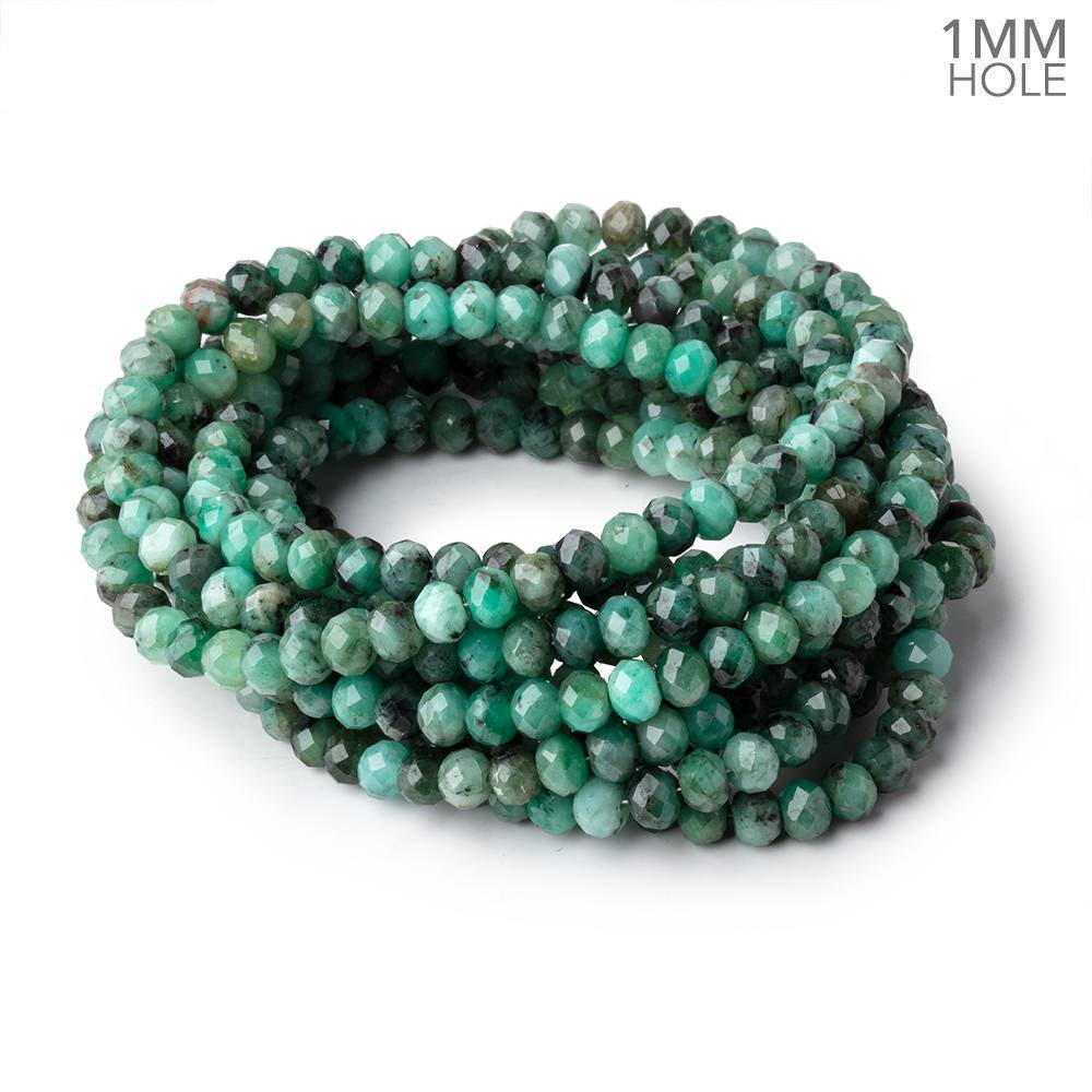 6mm Emerald Faceted Rondelle Beads 16 inch 88 pieces 1mm hole (ONLINE ORDER ONLY)