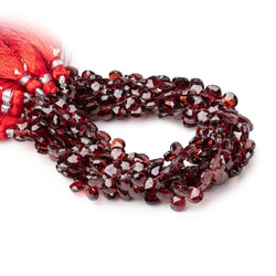 6mm Garnet Faceted Heart Beads 8 inch 56 pieces (ONLINE ORDER ONLY)