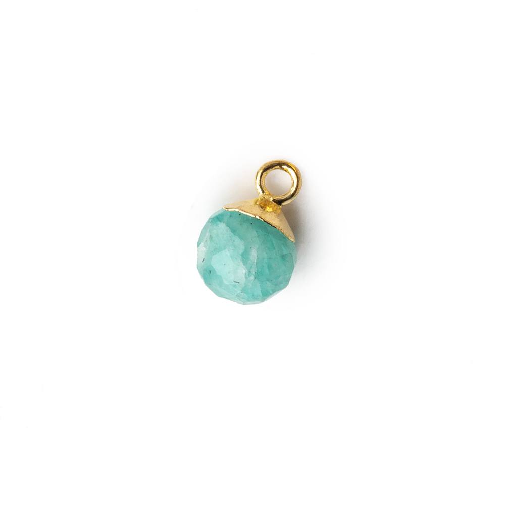 6mm Gold Leafed Amazonite Candy Kiss focal bead Pendant sold as 1 piece (ONLINE ORDER ONLY)
