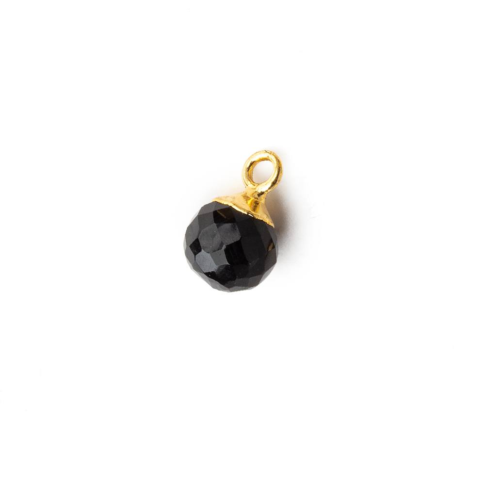 6mm Gold Leafed Black Chalcedony Candy Kiss focal bead Pendant sold as 1 piece (ONLINE ORDER ONLY)