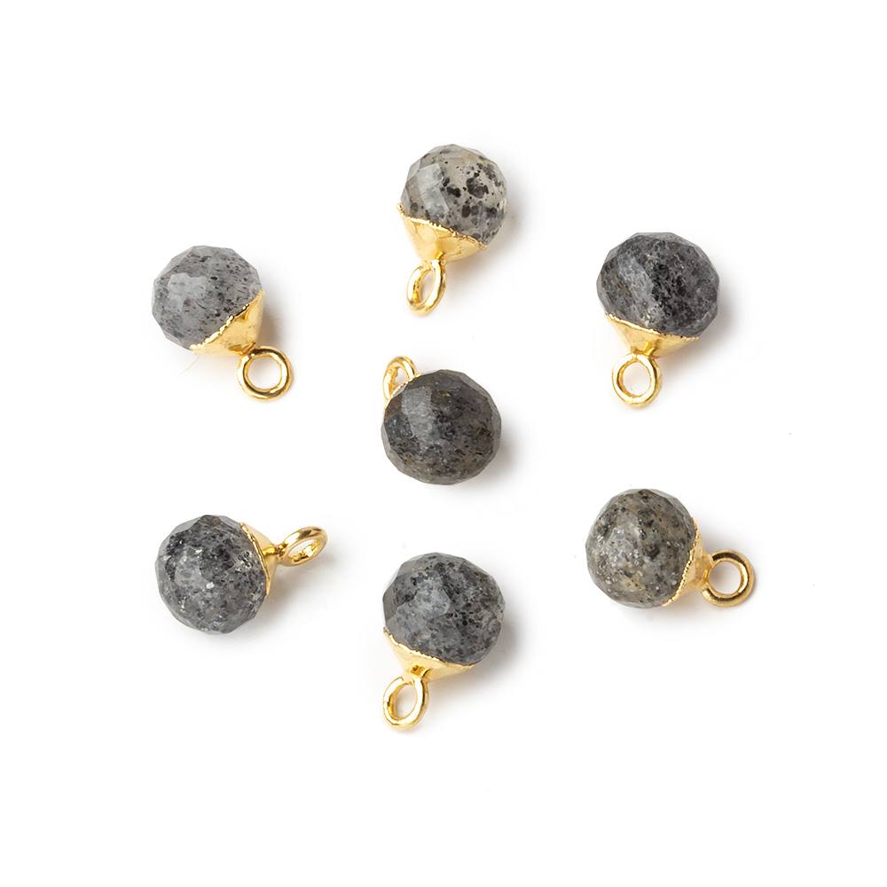 6mm Gold Leafed Celestial Quartz Faceted Candy Kiss Pendant 1 focal bead (ONLINE ORDER ONLY)