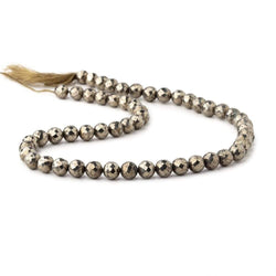 6mm Golden Pyrite Faceted Round Beads 13 inch 54 pieces (ONLINE ORDER ONLY)