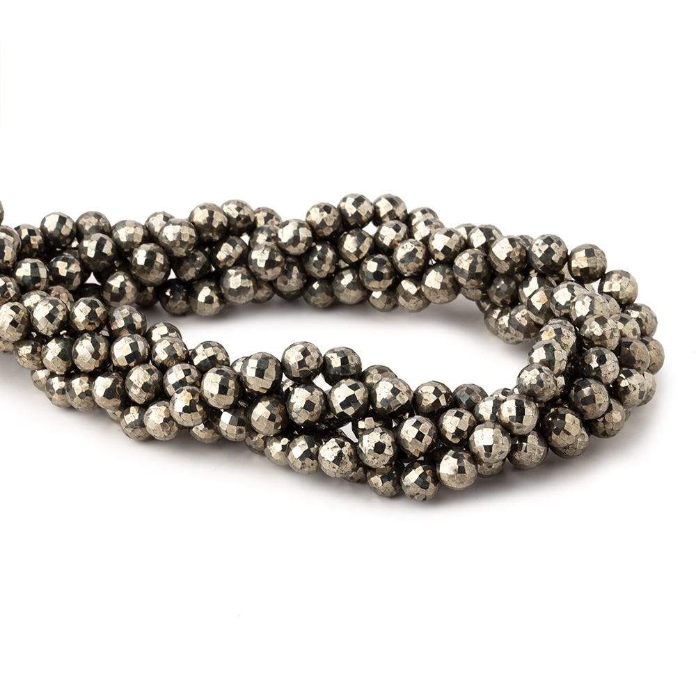 6mm Golden Pyrite Faceted Round Beads 13 inch 54 pieces (ONLINE ORDER ONLY)