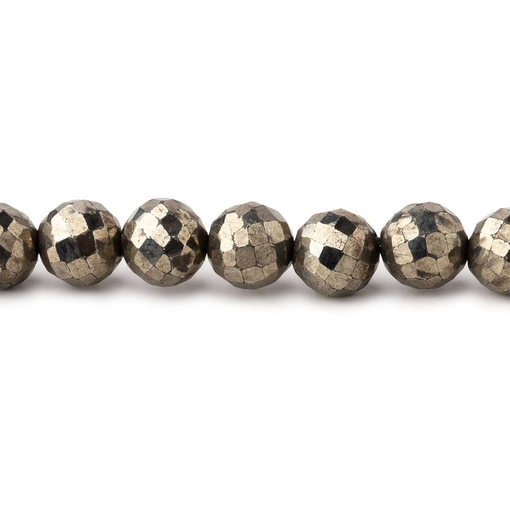 6mm Golden Pyrite Faceted Round Beads 13 inch 54 pieces (ONLINE ORDER ONLY)