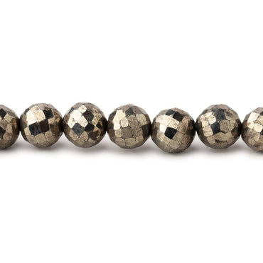 6mm Golden Pyrite Faceted Round Beads 13 inch 54 pieces (ONLINE ORDER ONLY)