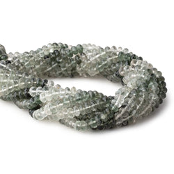 6mm Green Tourmalinated Quartz Faceted Rondelle Beads 15 inch 100 pieces (ONLINE ORDER ONLY)