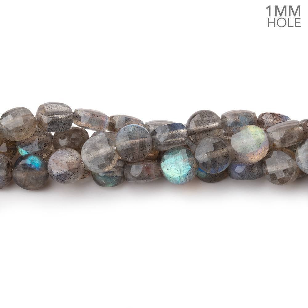 6mm Labradorite Checkerboard Calibrated Faceted Coins 15 inch 60 beads (ONLINE ORDER ONLY)