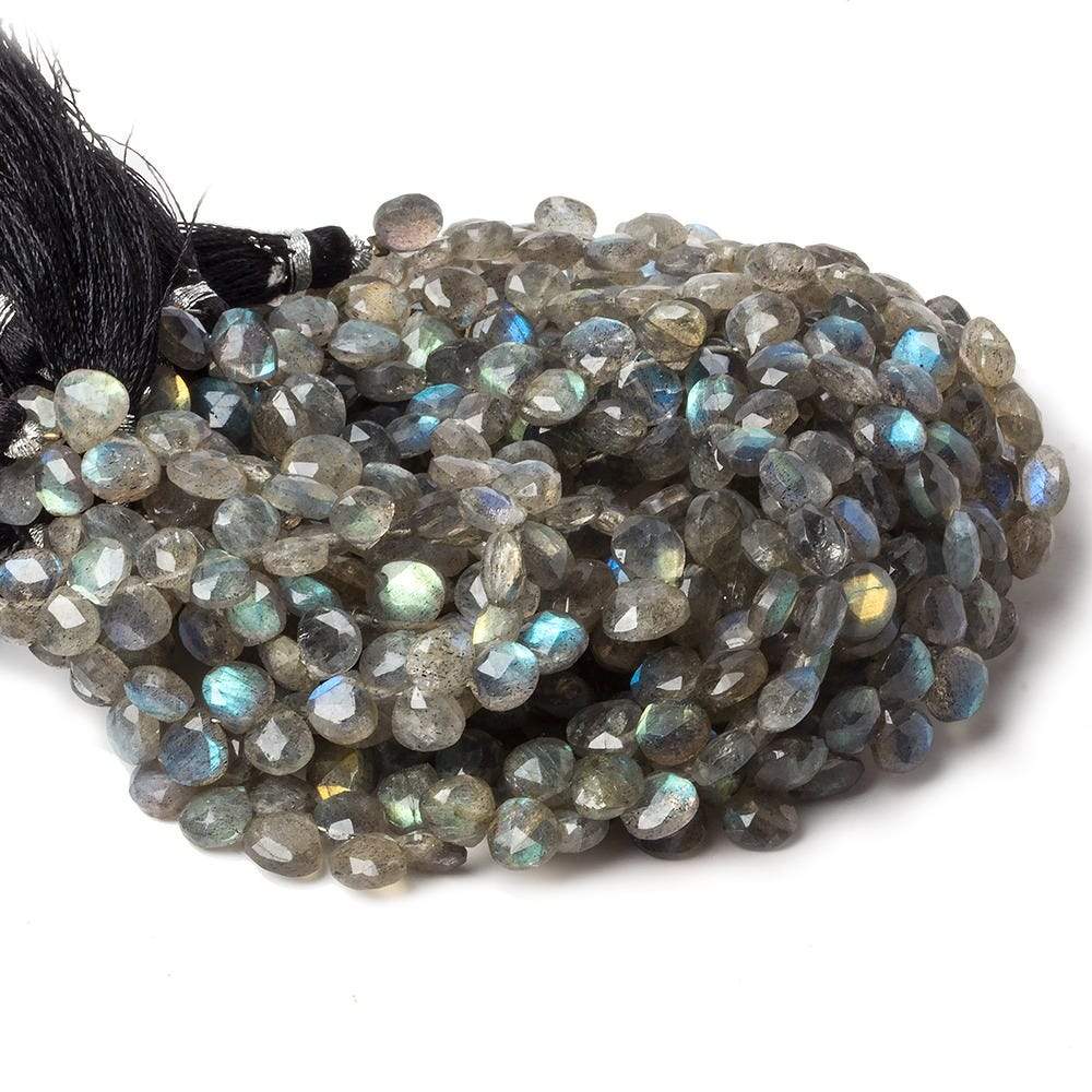 7mm Labradorite Faceted Heart Beads 7 inch 42 pieces (ONLINE ORDER ONLY)