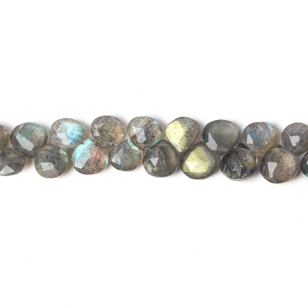 7mm Labradorite Faceted Heart Beads 7 inch 42 pieces (ONLINE ORDER ONLY)