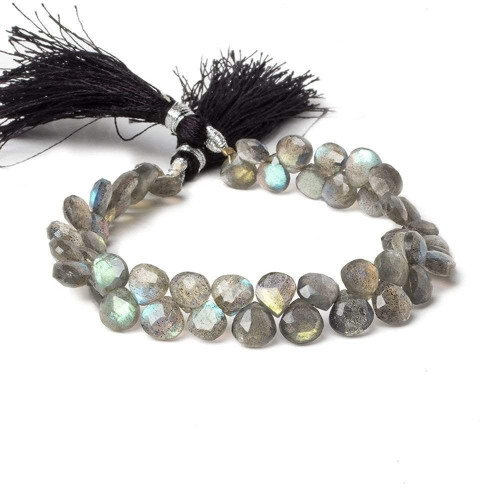 7mm Labradorite Faceted Heart Beads 7 inch 42 pieces (ONLINE ORDER ONLY)
