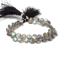 7mm Labradorite Faceted Heart Beads 7 inch 42 pieces (ONLINE ORDER ONLY)
