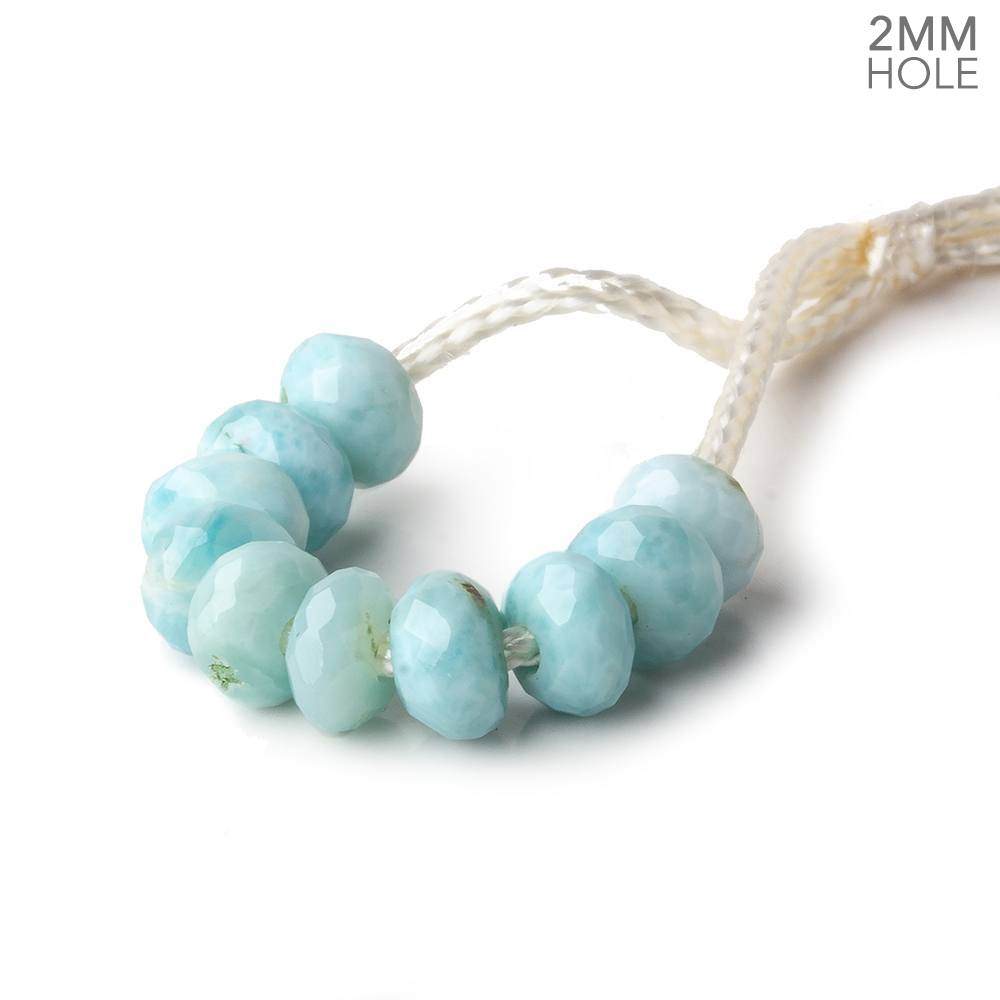 6mm Larimar 2mm Large Hole Faceted Rondelle Set of 10 Beads (ONLINE ORDER ONLY)