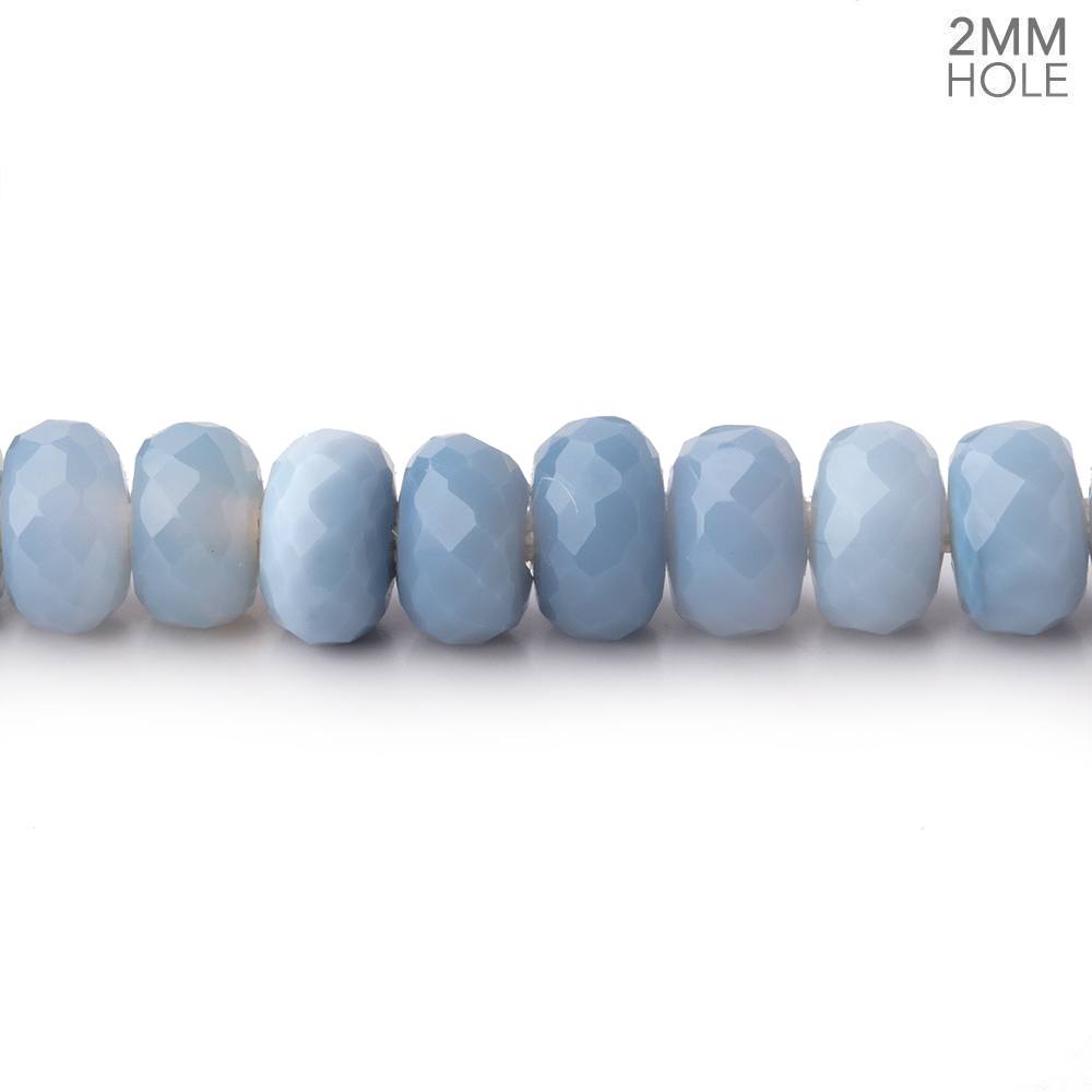 6mm Light Blue Owyhee Denim Opal 2mm Large Hole Faceted Rondelles 8 inch 46 beads (ONLINE ORDER ONLY)