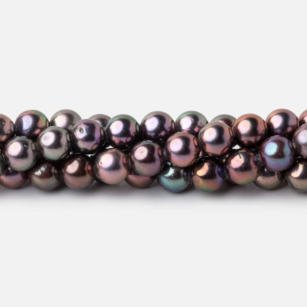 6mm Light Plum Peacock Off Round Freshwater Pearls 15.5 inch 70 Beads AA (ONLINE ORDER ONLY)