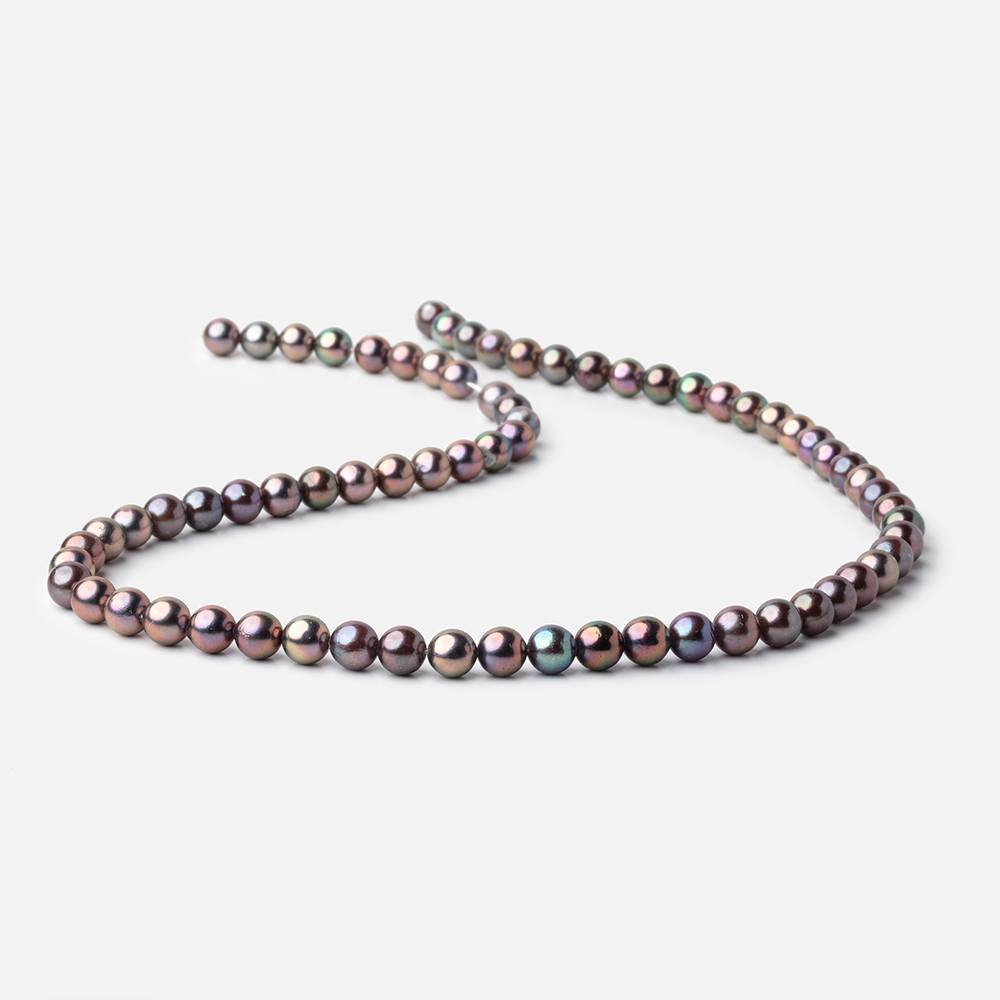6mm Light Plum Peacock Off Round Freshwater Pearls 15.5 inch 70 Beads AA (ONLINE ORDER ONLY)