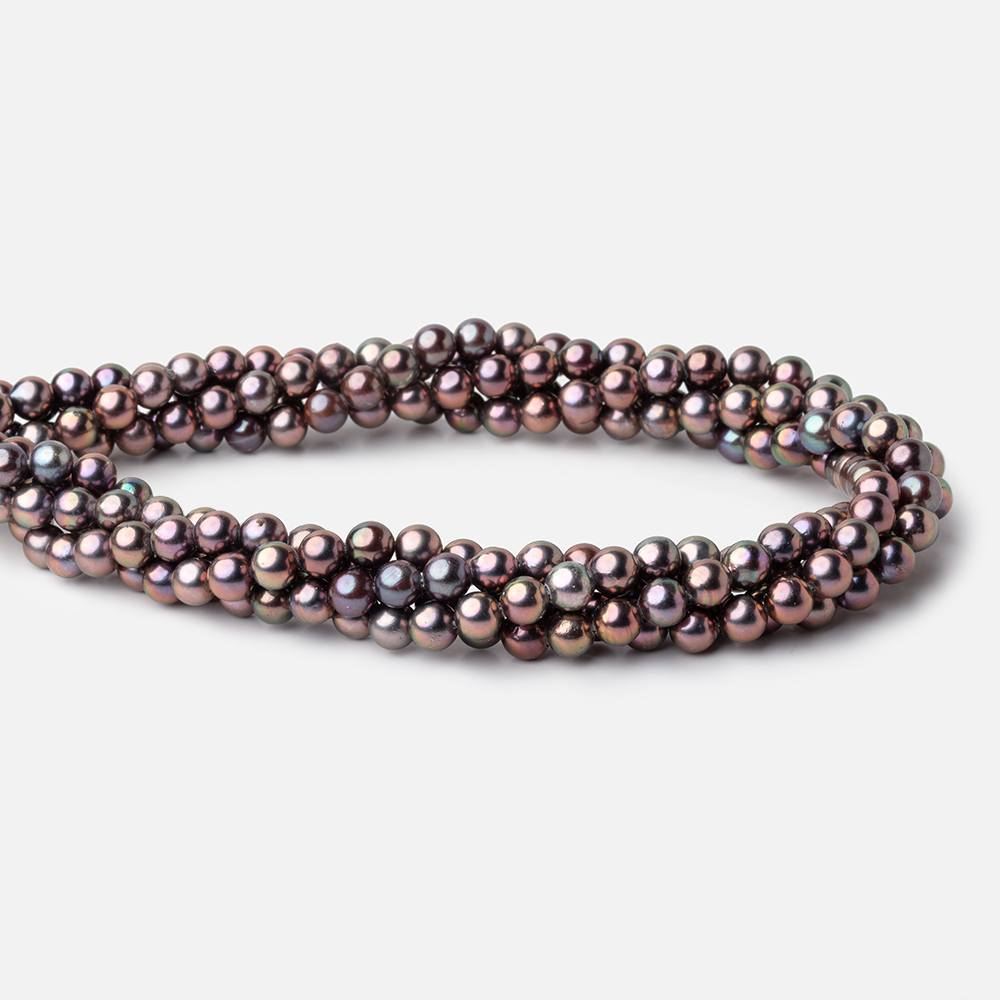 6mm Light Plum Peacock Off Round Freshwater Pearls 15.5 inch 70 Beads AA (ONLINE ORDER ONLY)