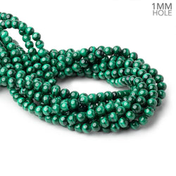 6mm Malachite Plain Round Beads 15.5 inch 64 pieces 1mm Hole (ONLINE ORDER ONLY)